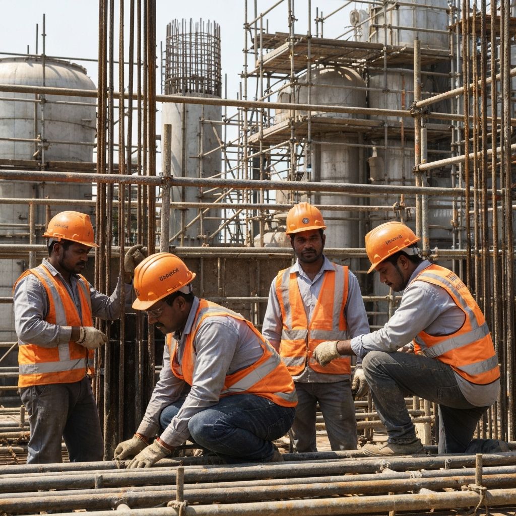 Professional Labour Workers at Construction Site