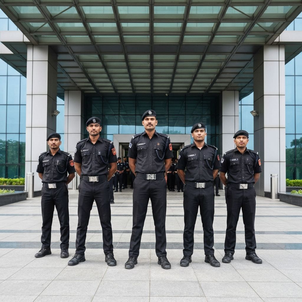 Professional Security Guards in Black Uniform